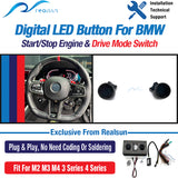 Realsun Digital LED Engine Start Stop Drive Mode Steering Wheel Button For BMW M2 M3 M4 3 Series 4 Series