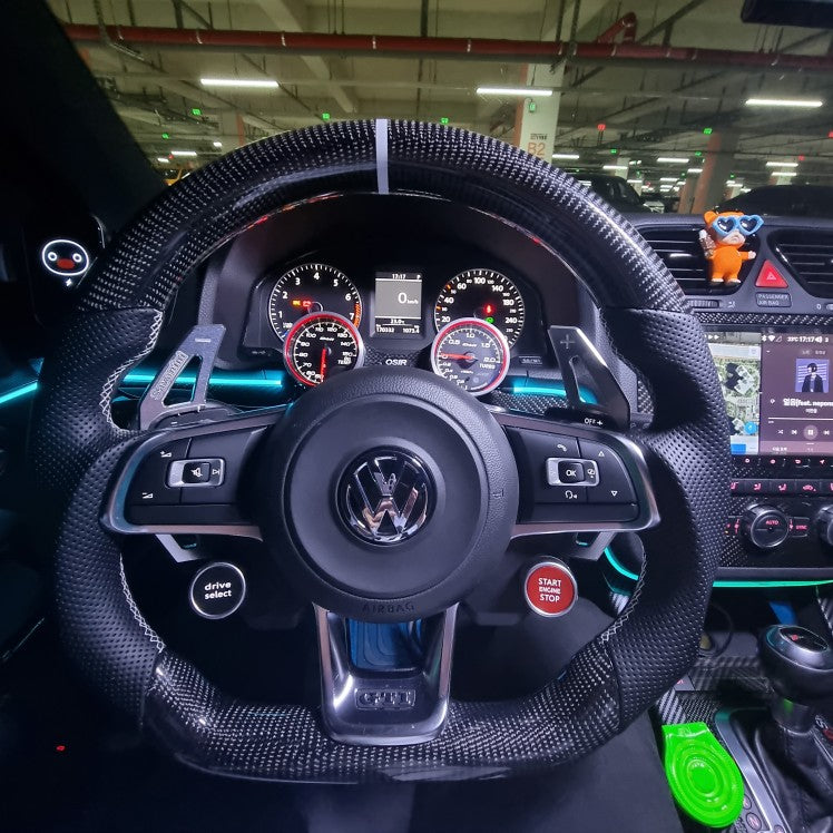 Realsun R8 Style Engine Start Stop Drive Select Steering Wheel Button For VW Golf MK7 MK7.5 GTI GTR Tiguan Polo Arteon R-Line