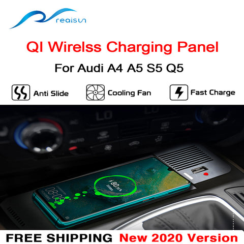 15W New QI Wireless Charger Fast Charging Panel For Audi A4 A5 Q5
