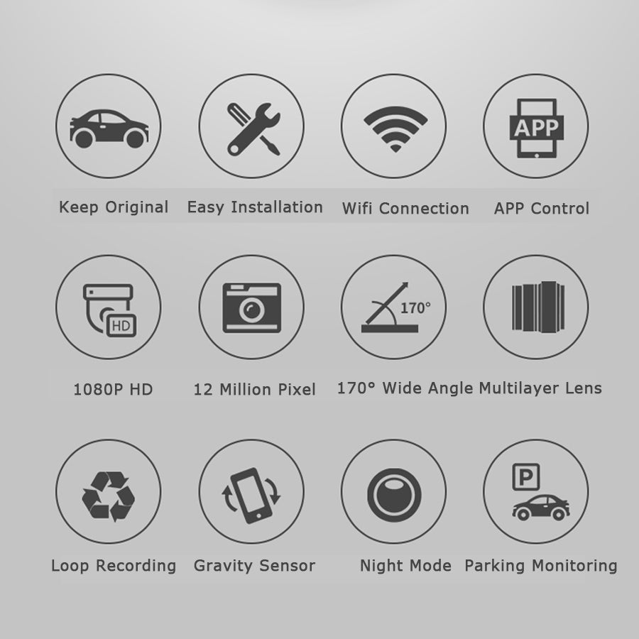 1080P Car DVR Wifi Dash Camera For Audi A1 A3 A4 A5 A6 A7 A8 Q2 Q3 Q5 Q7